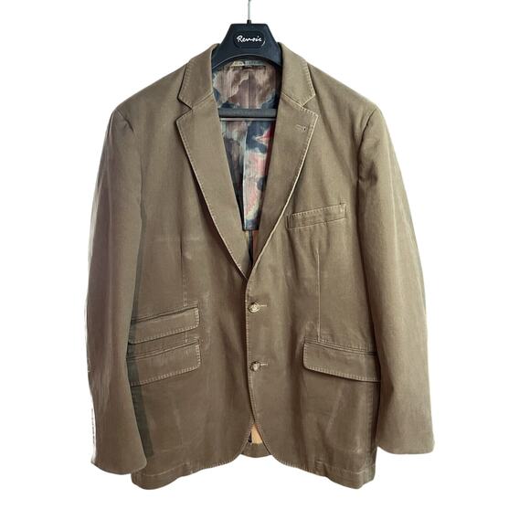 Kroon Men's 2-Button Cotton Blazer/Jacket, 6 Pocket, Brown 44R - Picture 1 of 9